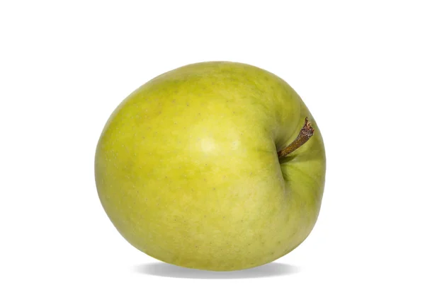 Image Une Grosse Pomme Verte Sur Fond Blanc — Photo