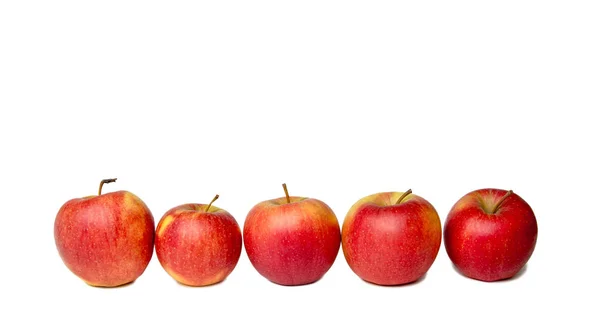 Immagine Frutta Mele Rosse Sfondo Bianco — Foto Stock