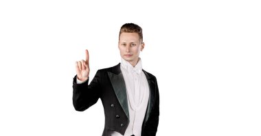 Genç bir aktör yakışıklı adam portresi görüntüsünü