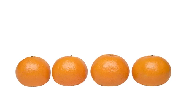 Érett Tangerine Egy Fehér Háttér Kép — Stock Fotó