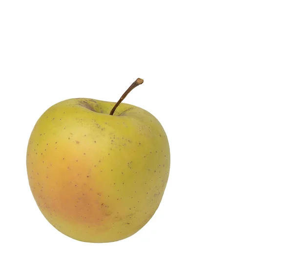 Зображення Немитого Зеленого Яблука Червоною Стороною Білому Тлі — стокове фото
