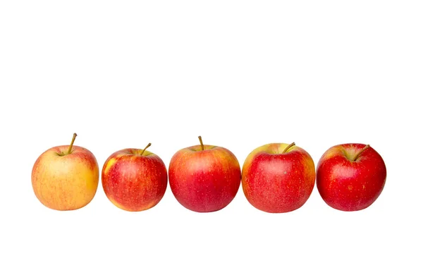 Fruta manzanas rojas sobre un fondo blanco — Foto de Stock