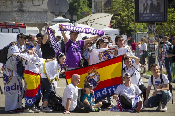 Kyjev Ukrajina Května 2018 Real Madrid Fotbaloví Fanoušci Pořízení Fotografie — Stock fotografie