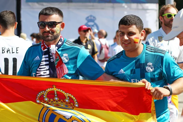 Kyjev Ukrajina Května 2018 Real Madrid Fotbalové Fanoušky Pořízení Fotografie — Stock fotografie