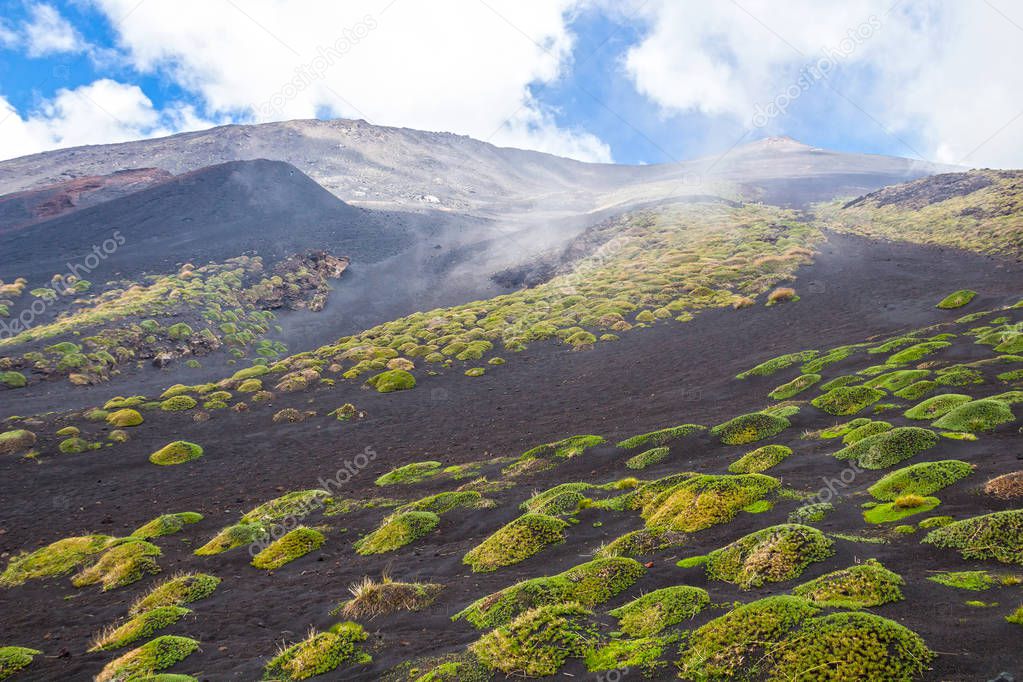 Beautiful views of Etna volcano, Sicily, Italy