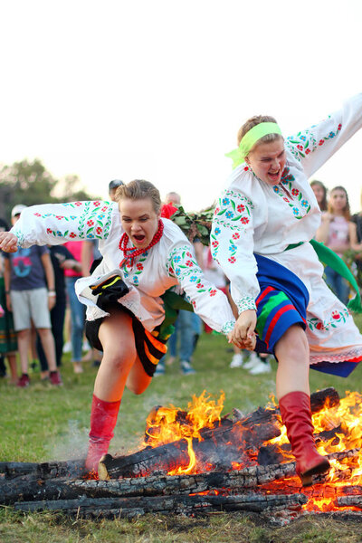 Traditional celebration of Ivana Kupala Slavic holiday in Kyiv, 