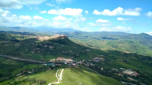 View Calascibetta Beautiful Surroundings Enna Sicily Italy — Stock Video