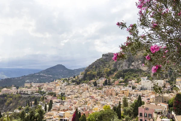 Veduta Aerea Taormina Dal Teatro Greco Sicilia Italia — Foto Stock