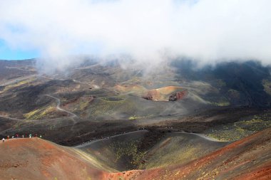 Etna Yanardağı kraterler, Sicilya, İtalya'nın güzel manzaralarına