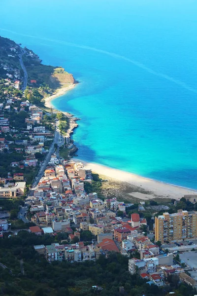 Пляж Virgin Mary Vergine Maria Палермо Сицилия Италия — стоковое фото