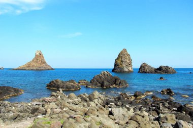 Aci Trezza dev Isles yakınındaki Catania, Sicilya, İtalya