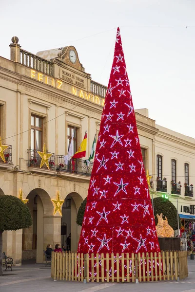 Ronda España Diciembre 2017 Árbol Año Nuevo Centro Ronda Cerca — Foto de Stock