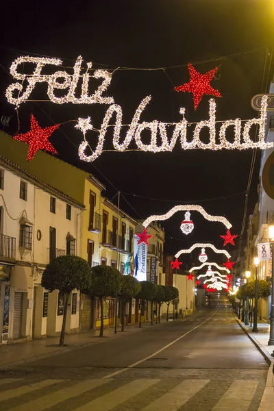 Ronda Spanien Dezember 2017 Frohe Weihnachtsdekoration Auf Der Straße Von — Stockfoto