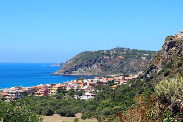 Bella Vista Della Costa Milazzo Dal Castello Sicilia Italia — Foto Stock