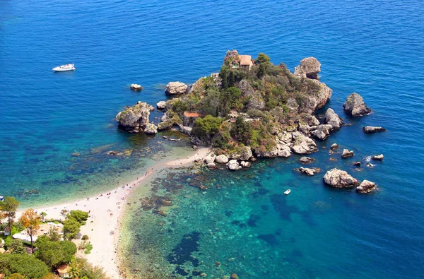 Isola Bella Szigetre Taormina Szicília Olaszország — Stock Fotó