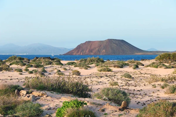 Dünen Von Corralejo Und Lobos Insel Fuerteventura Kanarische Inseln Spanien — Stockfoto
