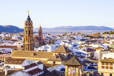 Antequera, İspanya'nın havadan görünümü