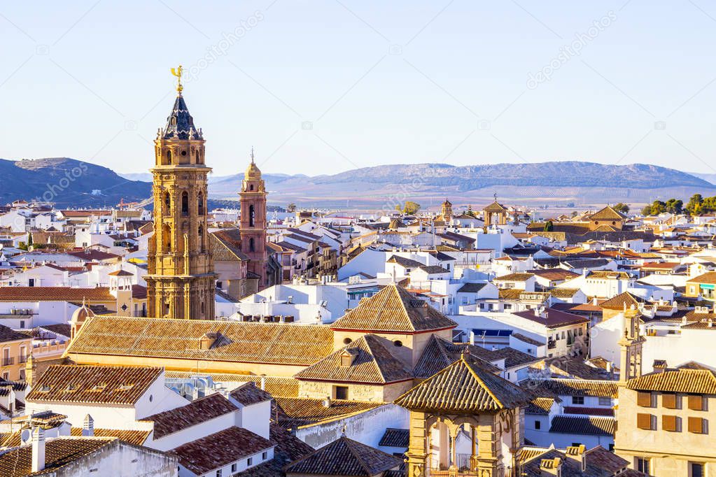 Aerial view of Antequera, Spain