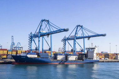 Cargo terminal in the port of Las Palmas de Gran Canaria, Spain clipart