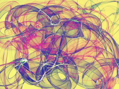 Soyut renkli parlak grafik desen sarı arka plan oluşturulan