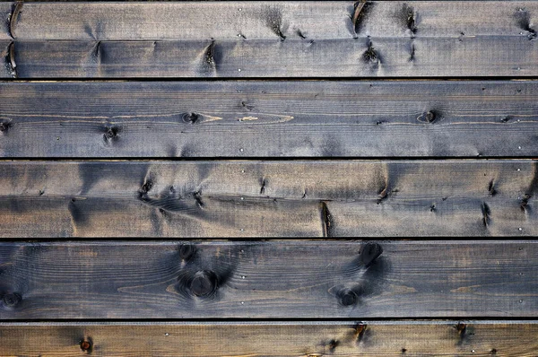 新しい木製の板黒オイル塗装ナチュラル パターン背景 — ストック写真