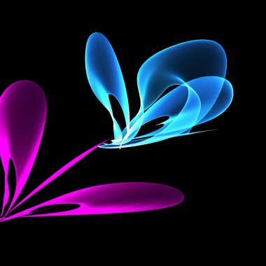 Siyah arkaplan üzerinde soyut boyanmış çiçek