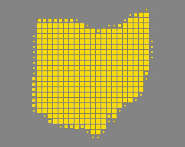 オハイオ州の正確なマップ — ストックベクタ