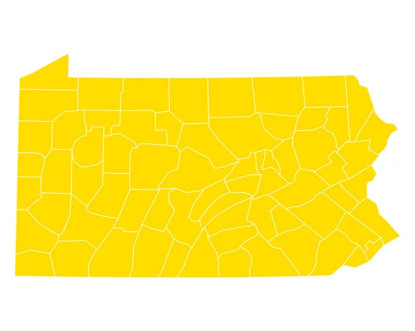 Präzise Karte Von Pennsylvania — Stockvektor