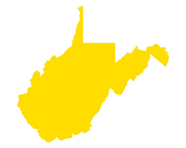 Mapa West Virginia — Vector de stock