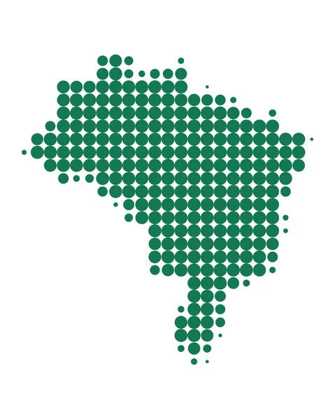 Pontos Térképet Brazília — Stock Vector