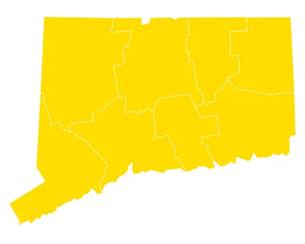 Mapa Exacto Connecticut — Vector de stock