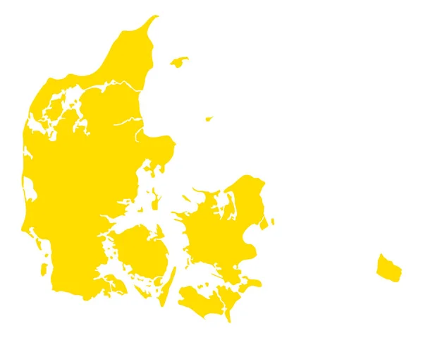 Pontos Térképet Dánia — Stock Vector