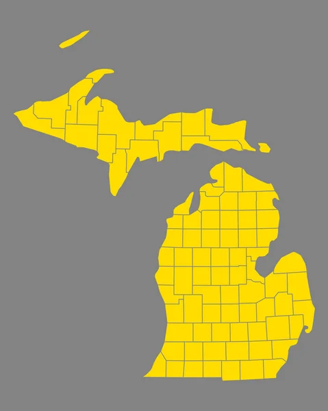 Carte Précise Michigan — Image vectorielle