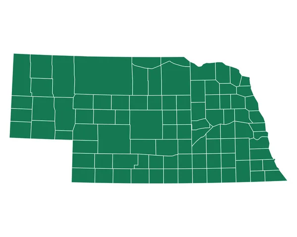 Nebraska Doğru Haritası — Stok Vektör