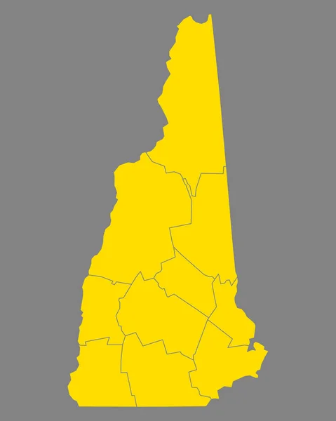 ニューハンプシャー州地図 — ストックベクタ