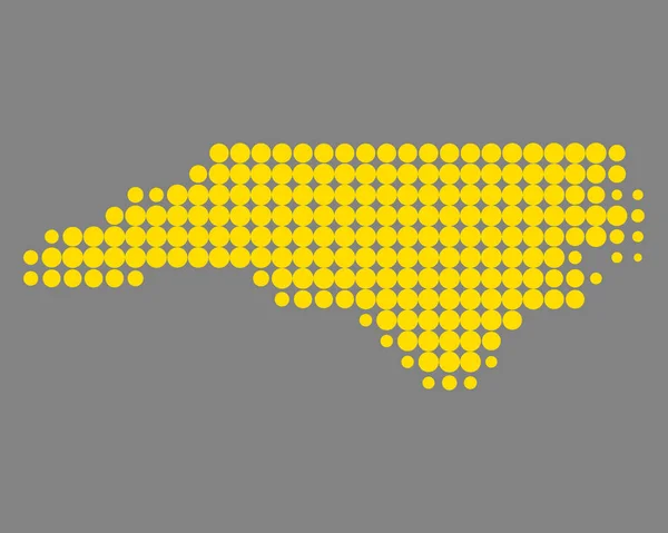 Mapa Severní Karolíny — Stockový vektor