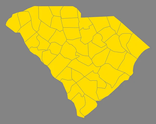 Χάρτης Της Νότιας Καρολίνας — Διανυσματικό Αρχείο