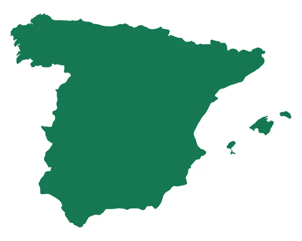 Přesná Mapa Španělska — Stockový vektor