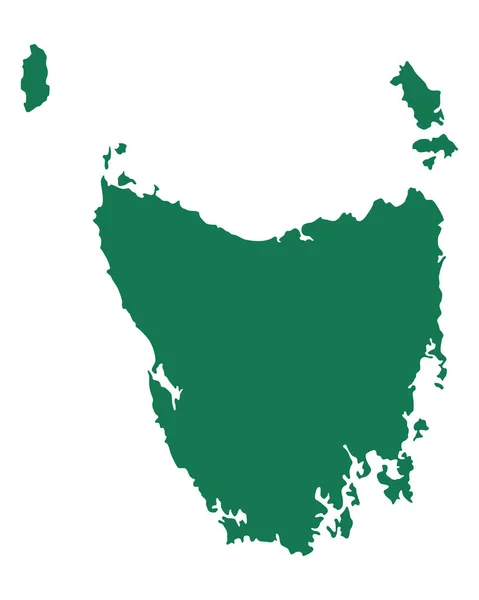 Tasmania Doğru Harita — Stok Vektör