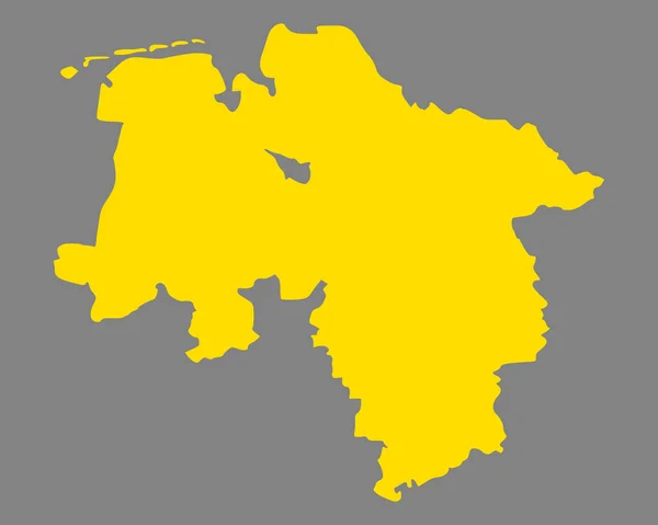 Karta Över Niedersachsen — Stock vektor