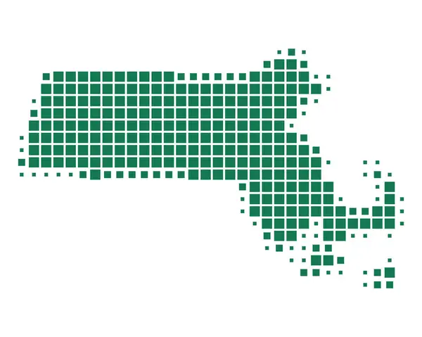 Massachusetts Doğru Harita — Stok Vektör