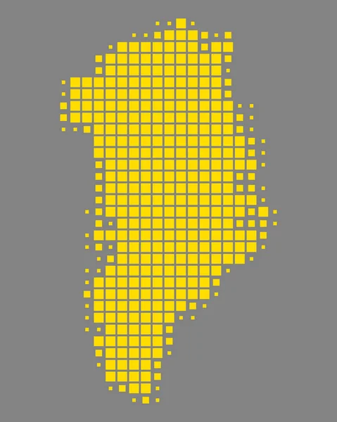 Mapa Exacto Gronelândia — Vetor de Stock