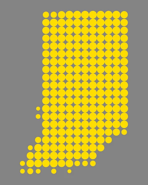 Mapa Exacto Indiana — Vector de stock