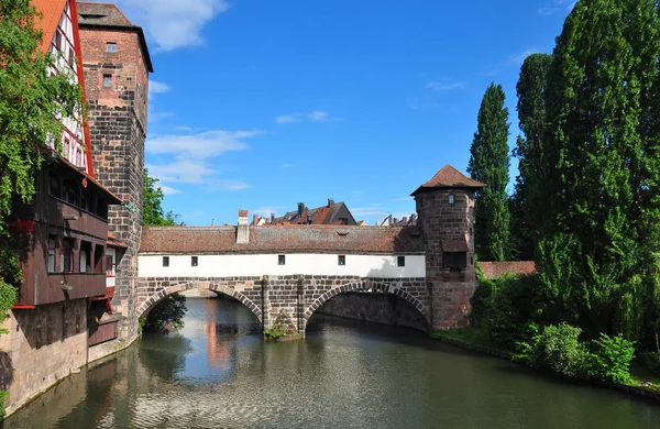 Weinstadel Wasserturm Henkersteg Henkerturm Norimberku — Stock fotografie