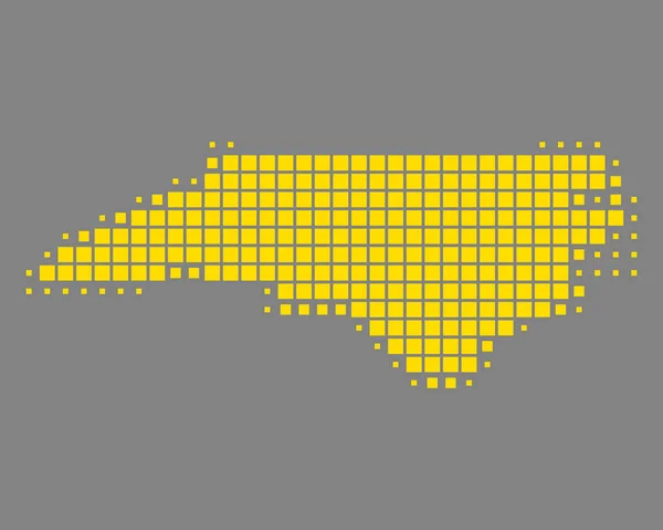 Mapa Carolina Norte —  Vetores de Stock