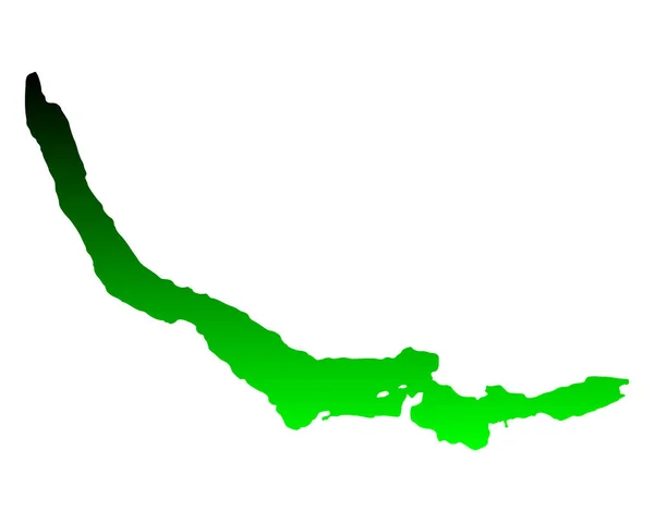 Mapa Lago Zurique — Vetor de Stock