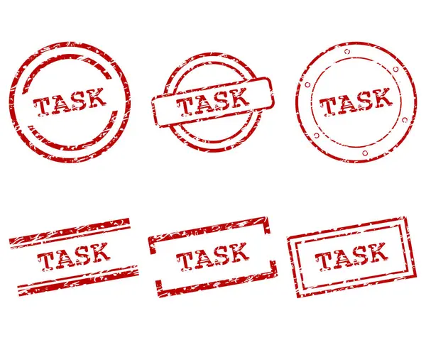 Task Stamps White — Stock Vector