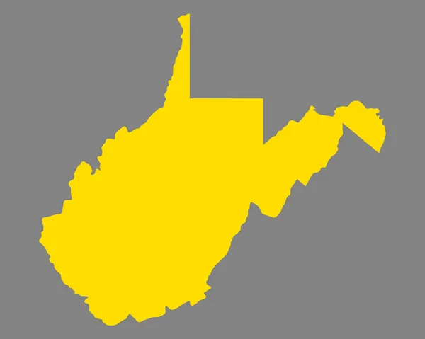 Mappa West Virginia — Vettoriale Stock