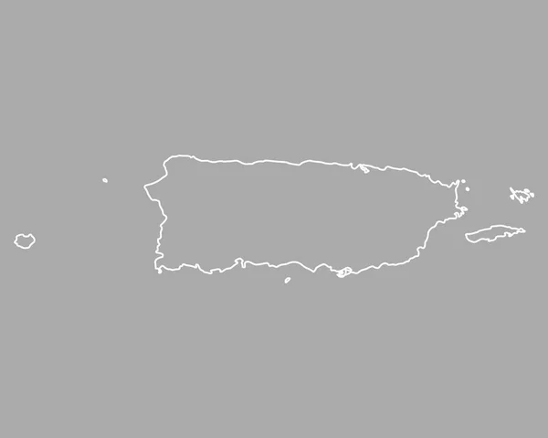 Karta Över Puerto Rico — Stock vektor