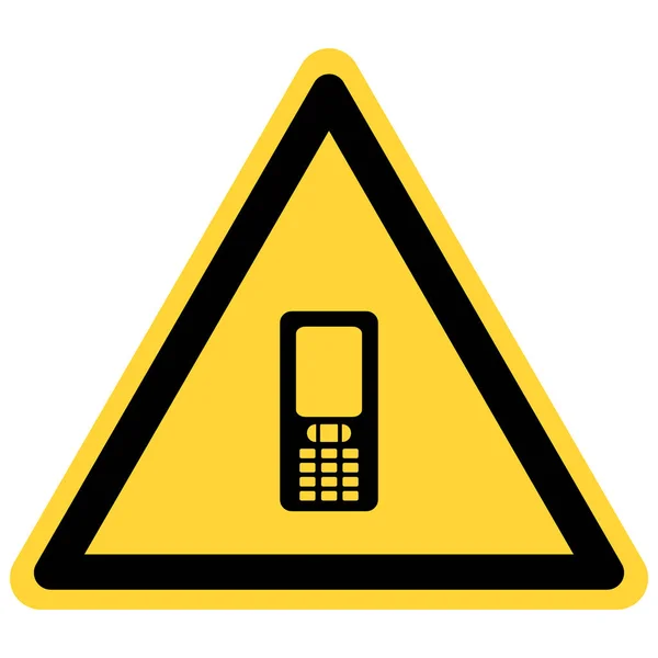 Téléphone portable et signe de danger — Image vectorielle